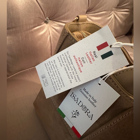 Suede Woven Tote Bag By ISADORA - Picture 4 of 6